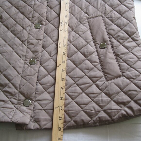 Anne Klein Women's Side Slit Puffer Quilt Jacket Snap Button Tan (Beige) M or XL - Picture 10 of 15